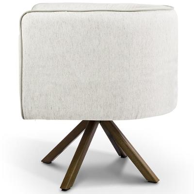 Poltrona Giratória Betina D02 C-443 Linho Bege Lyam Decor