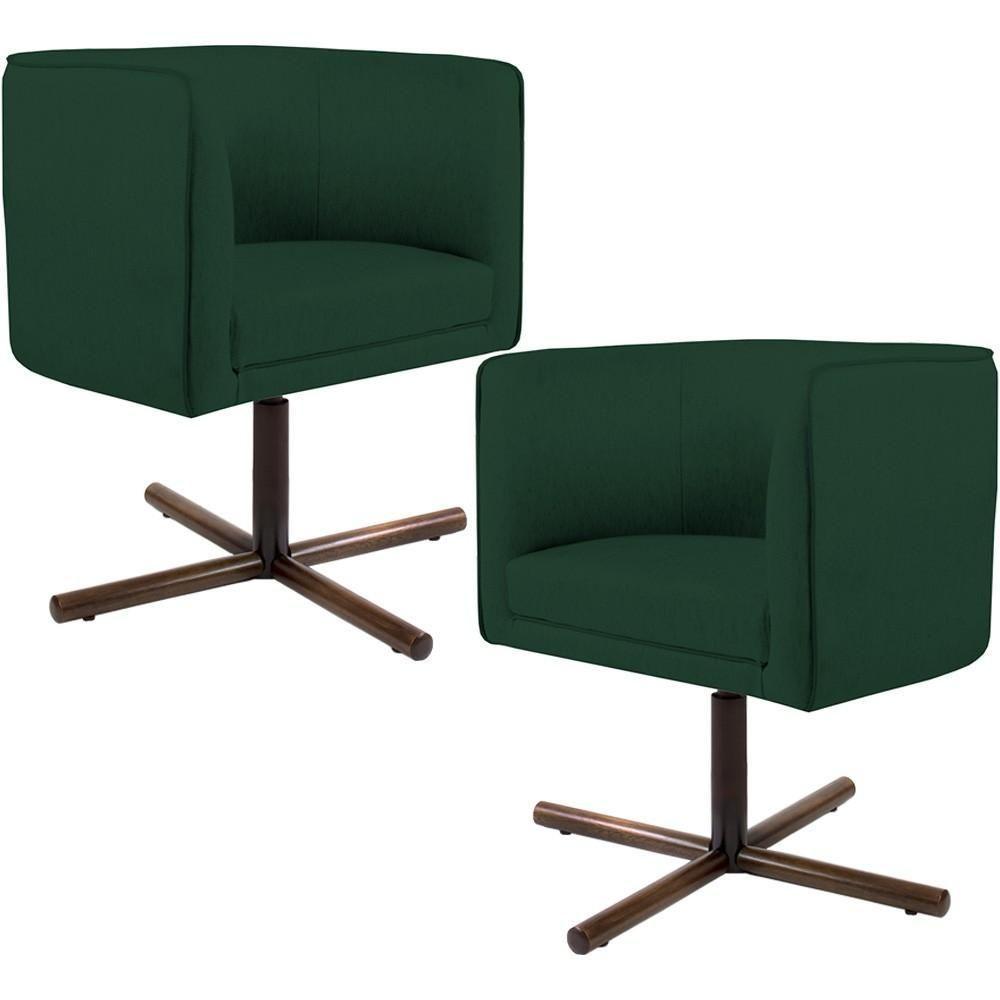 Kit 02 Poltronas Betina D02 Verde Musgo C-117 - 1