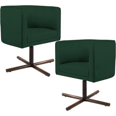 Kit 2 Poltronas Giratórias Betina D02 Verde Lyam Decor