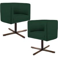 Kit 02 Poltronas Betina D02 Verde Musgo C-117 - 1