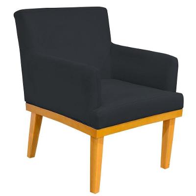 Poltrona Base Mel Beatriz Suede Preto