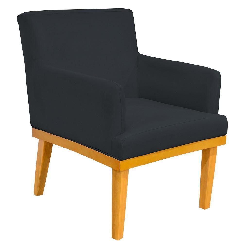 Kit 03 Poltronas Base Mel Beatriz W01 Suede Preto - 7