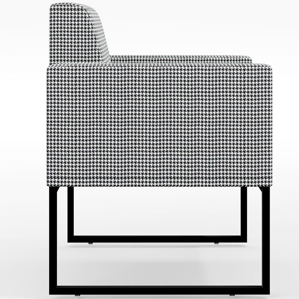 Kit 02 Poltronas Sala Base Fixa Metal Helô L02 Pied Poule - 3