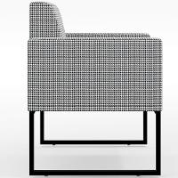 Kit 02 Poltronas Sala Base Fixa Metal Helô L02 Pied Poule - 3