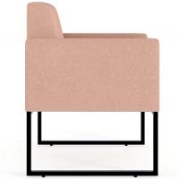 Kit 02 Poltronas Base Fixa De Metal Helô L02 Linho Rosê - 5