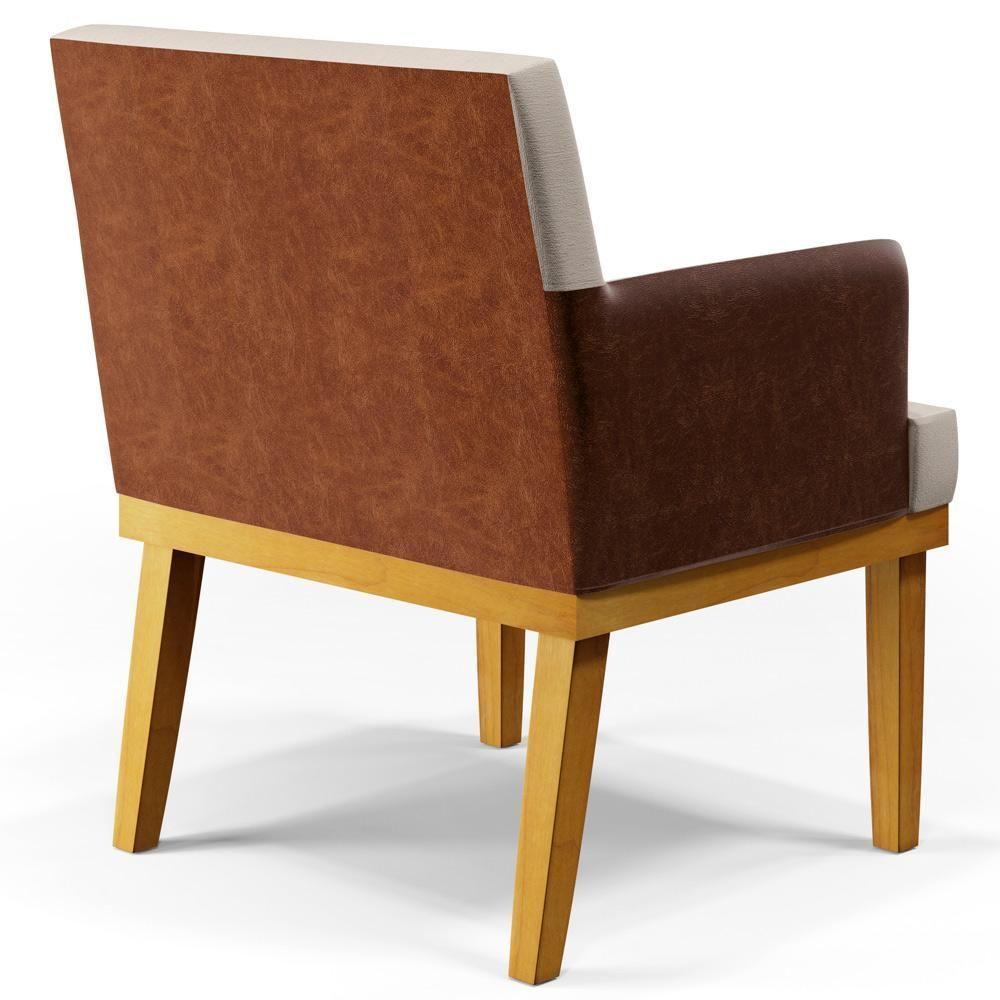 Kit 03 Poltronas Estar Linho Cru Couríssimo Camel - 3