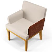 Kit 03 Poltronas Estar Linho Cru Couríssimo Camel