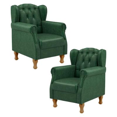 Kit 2 Poltronas Decorativas Yara P02 Verde Musgo Lyam Decor