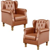 Kit 02 Poltronas Decorativa Yara P02 Camel - 1