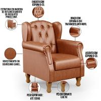 Kit 02 Poltronas Decorativa Yara P02 Camel - 6
