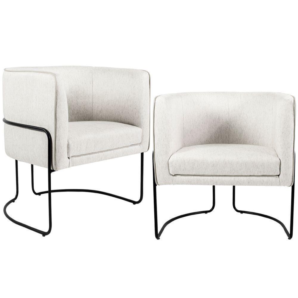 Kit 02 Poltronas Preto Betina D02 Creme A-48 - 1