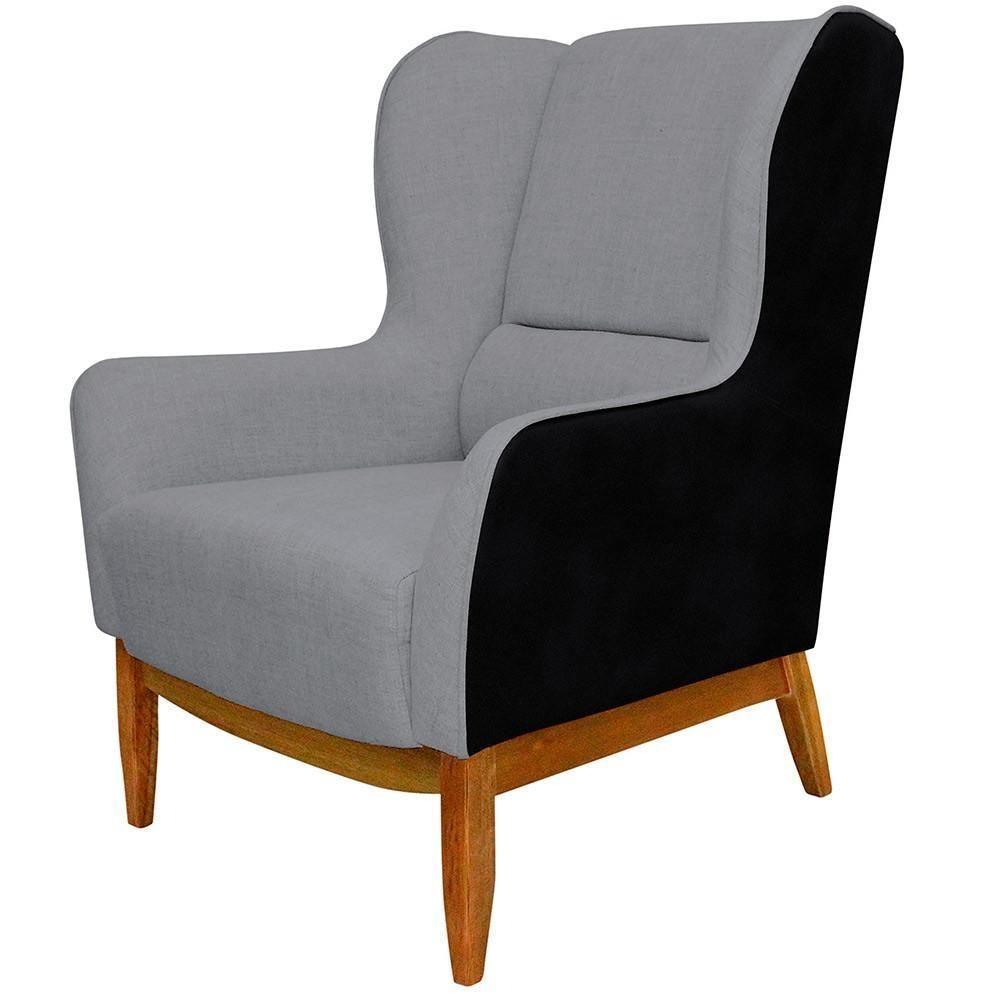 Kit 02 Poltronas Milena D02 Cinza C-416 Preto - 5