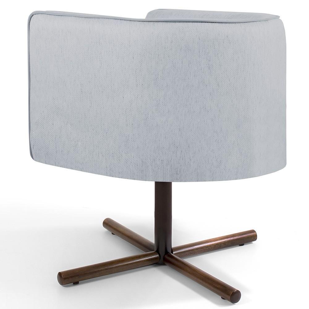 Poltrona Giratória Base X Linho Cinza D-315 - 3