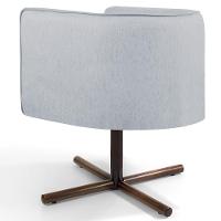 Poltrona Giratória Base X Linho Cinza D-315 - 5