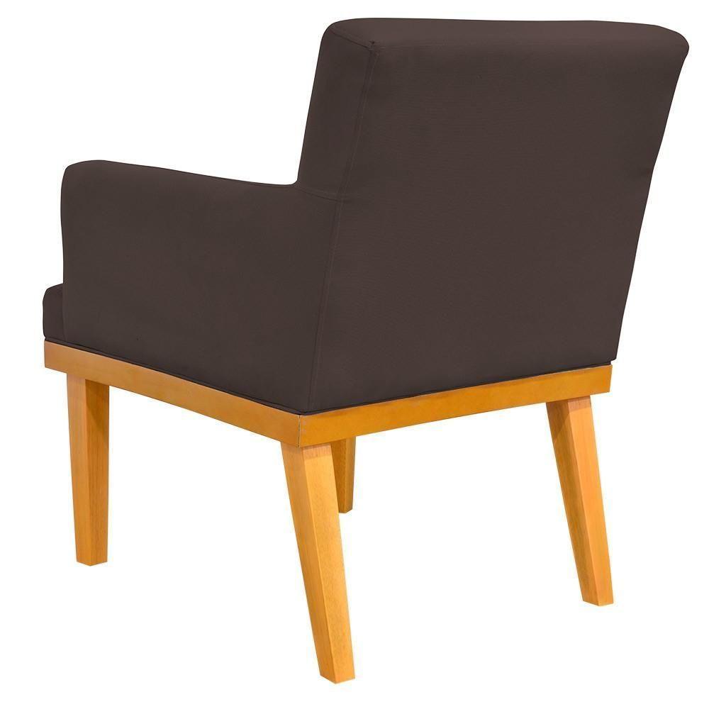 Kit 03 Poltronas Base Mel Beatriz W01 Suede Marrom - 4