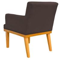 Kit 03 Poltronas Base Mel Beatriz W01 Suede Marrom