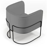 Kit 02 Poltronas Preto Betina D02 Veludo Cinza C-317 - 5