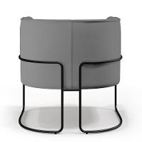 Kit 02 Poltronas Preto Betina D02 Veludo Cinza C-317 - 7