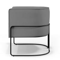 Kit 02 Poltronas Preto Betina D02 Veludo Cinza C-317 - 9