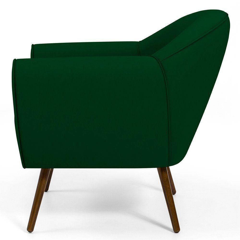 Kit 02 Poltronas Com Nina D02 Veludo Verde Liso C-303 - 4