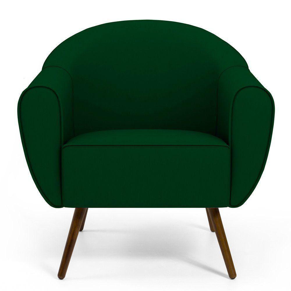 Kit 02 Poltronas Com Nina D02 Veludo Verde Liso C-303 - 6