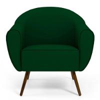 Kit 02 Poltronas Com Nina D02 Veludo Verde Liso C-303 - 6