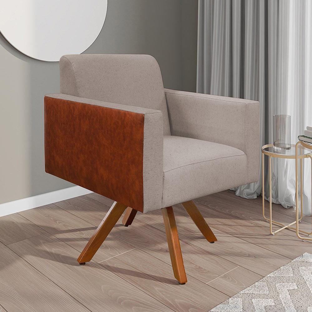 Kit 02 Poltronas Helô L02 Bege Camel - 10
