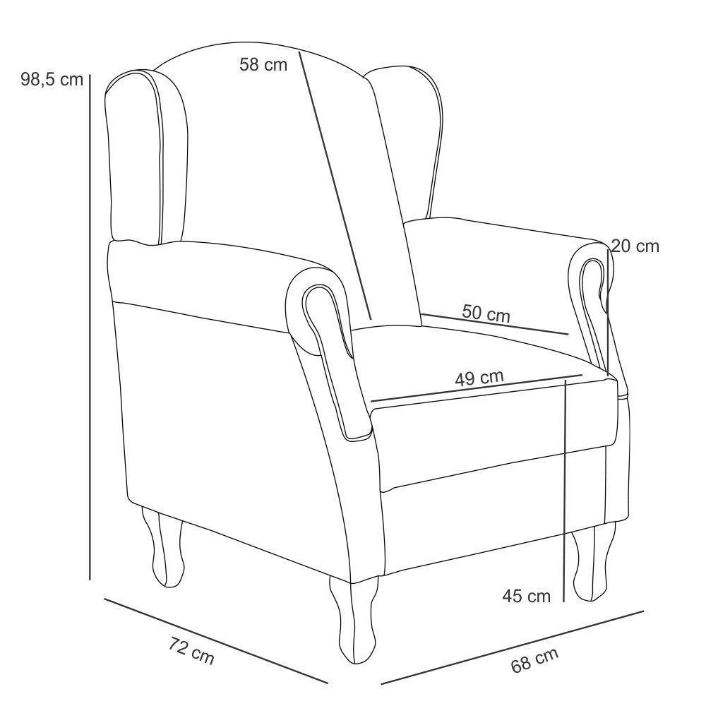 Kit 02 Poltronas Decorativa Yara P02 Marrom - 5