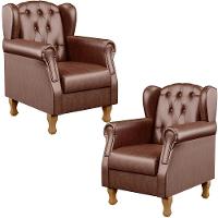 Kit 02 Poltronas Decorativa Yara P02 Marrom - 1