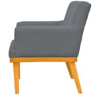 Kit 03 Poltronas Base Mel Beatriz W01 Suede Cinza - 7