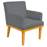 Kit 03 Poltronas Base Mel Beatriz W01 Suede Cinza - 16