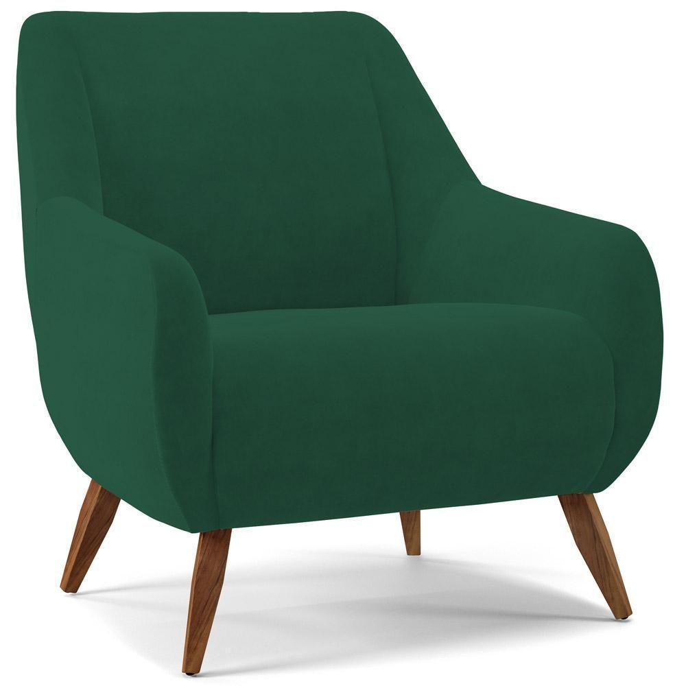 Kit 02 Poltronas Paloma D02 Veludo Verde C-303 - 7