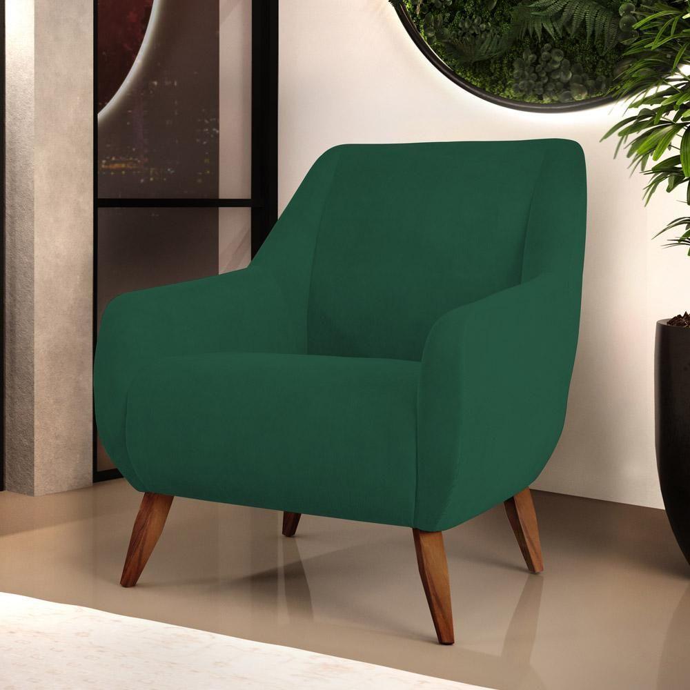 Kit 02 Poltronas Paloma D02 Veludo Verde C-303 - 8