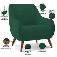 Kit 02 Poltronas Paloma D02 Veludo Verde C-303 - 6