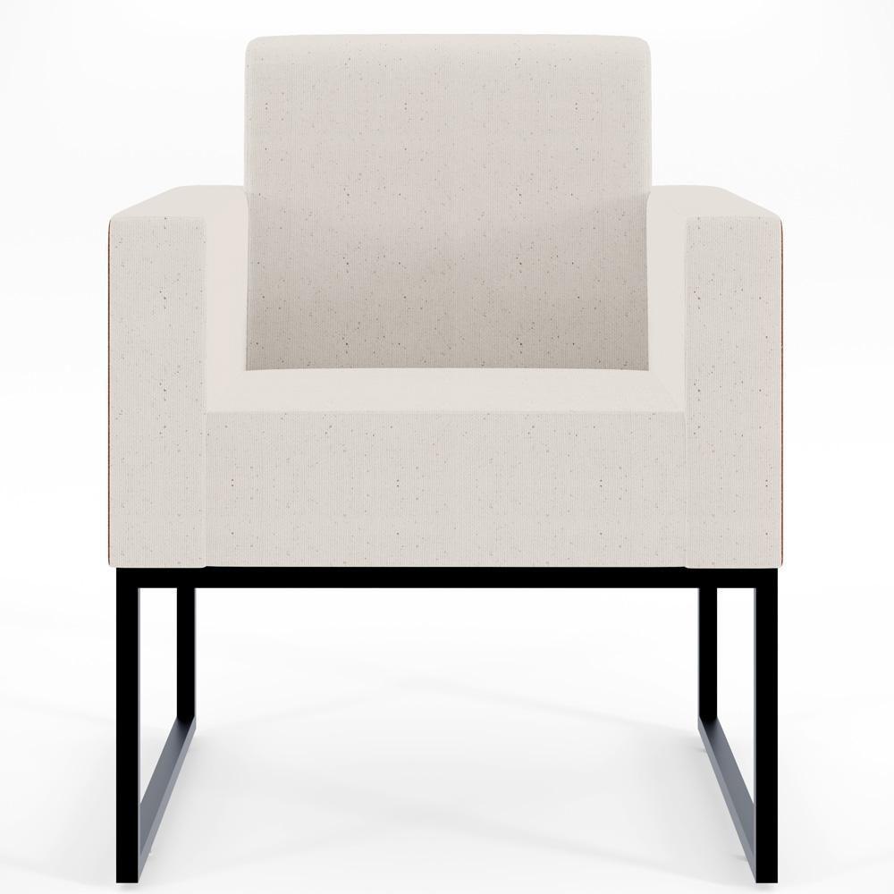 Kit 02 Poltronas Sala Base Metal Linho Cru Couríssimo Camel - 6