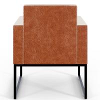 Kit 02 Poltronas Sala Base Metal Linho Cru Couríssimo Camel - 2