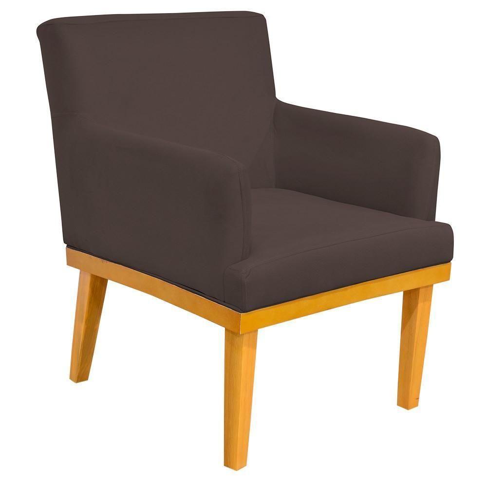 Kit 02 Poltronas Base Mel Beatriz W01 Suede Marrom - 6