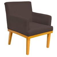 Kit 02 Poltronas Base Mel Beatriz W01 Suede Marrom - 11