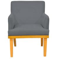 Kit 02 Poltronas Base Mel Beatriz W01 Suede Cinza - 9