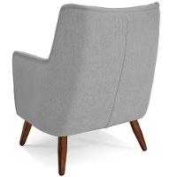 Poltrona Fixa Pés De Madeira Isabella Linho Cinza D-315 - 3