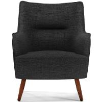 Poltrona Fixa Pés De Madeira Isabella Linho Chumbo D-465 - 10