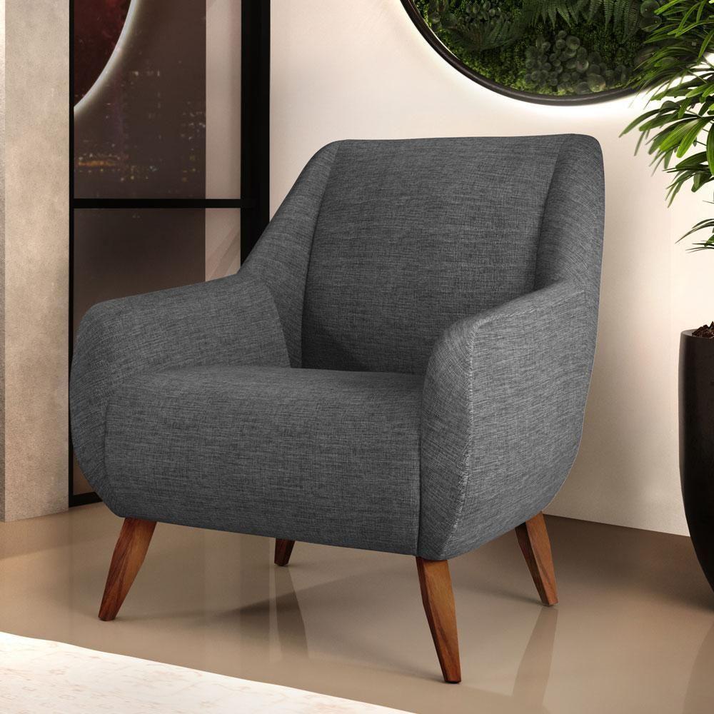 Kit 02 Poltronas Paloma D02 Cinza Escuro C-416 - 8