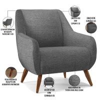 Kit 02 Poltronas Paloma D02 Cinza Escuro C-416 - 6