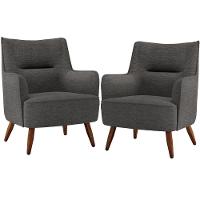 Kit 02 Poltronas Isabella D02 Cinza Escuro C-416 - 1