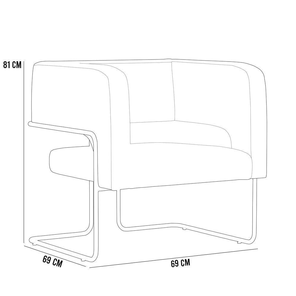 Kit 02 Poltronas Preto Marrom B-38 Linho Cinza D-315 - 5