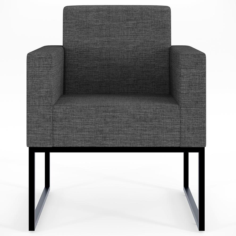 Kit 02 Poltronas Helô L02 Linho Cinza Escuro - 6