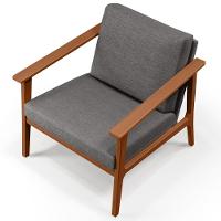 Kit 02 Poltronas Para Petra B04 Linho Cinza Escuro - 3