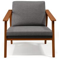 Kit 02 Poltronas Para Petra B04 Linho Cinza Escuro - 6