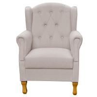 Kit 02 Poltronas Para Sala De Estar Yara P02 Linho Bege - 3