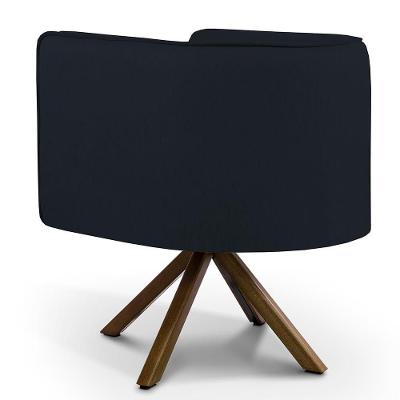 Kit 2 Poltronas Decorativas Giratórias Betina D02 Corano Preto Lyam Decor